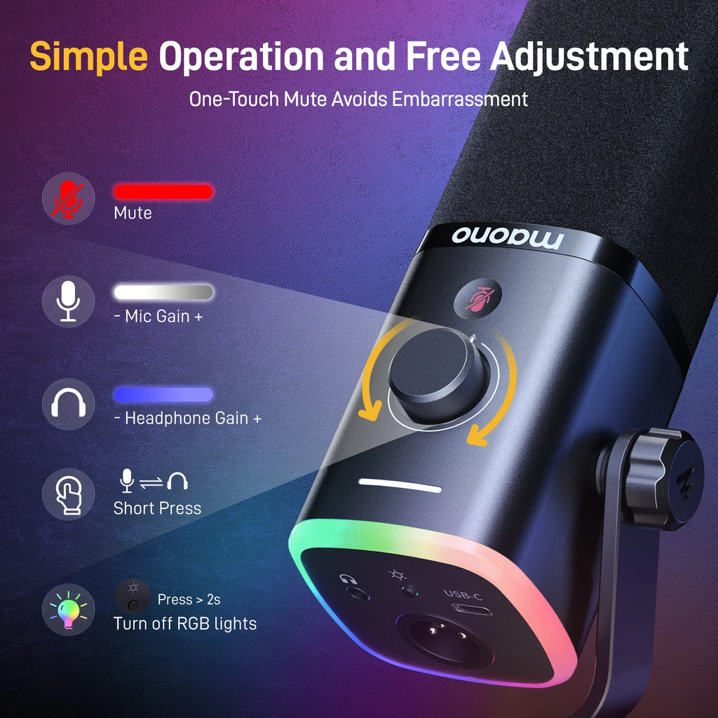 MAONO PD100X RGB Dynamic Gaming Microphone