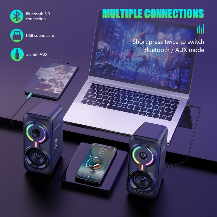 ONIKUMA L6 RGB Bluetooth Desktop Speakers