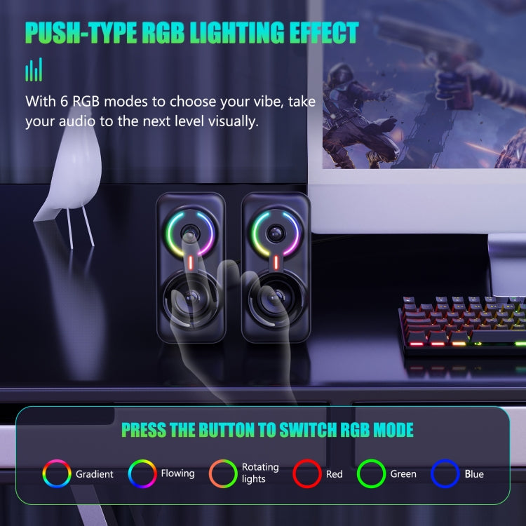 ONIKUMA L6 RGB Bluetooth Desktop Speakers