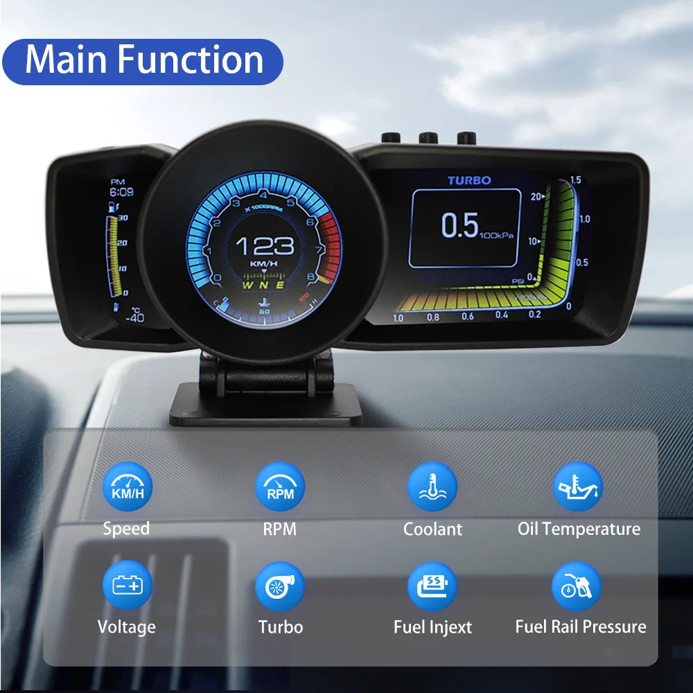 OBD2 + GPS Multi-Function Car HUD Display