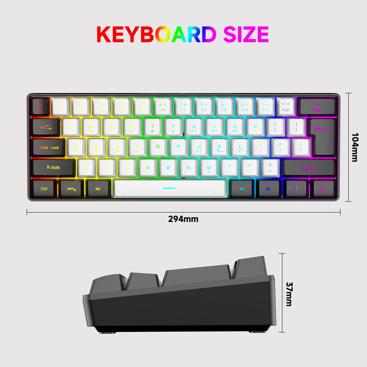 61-Key RGB Mini Wired Gaming Keyboard