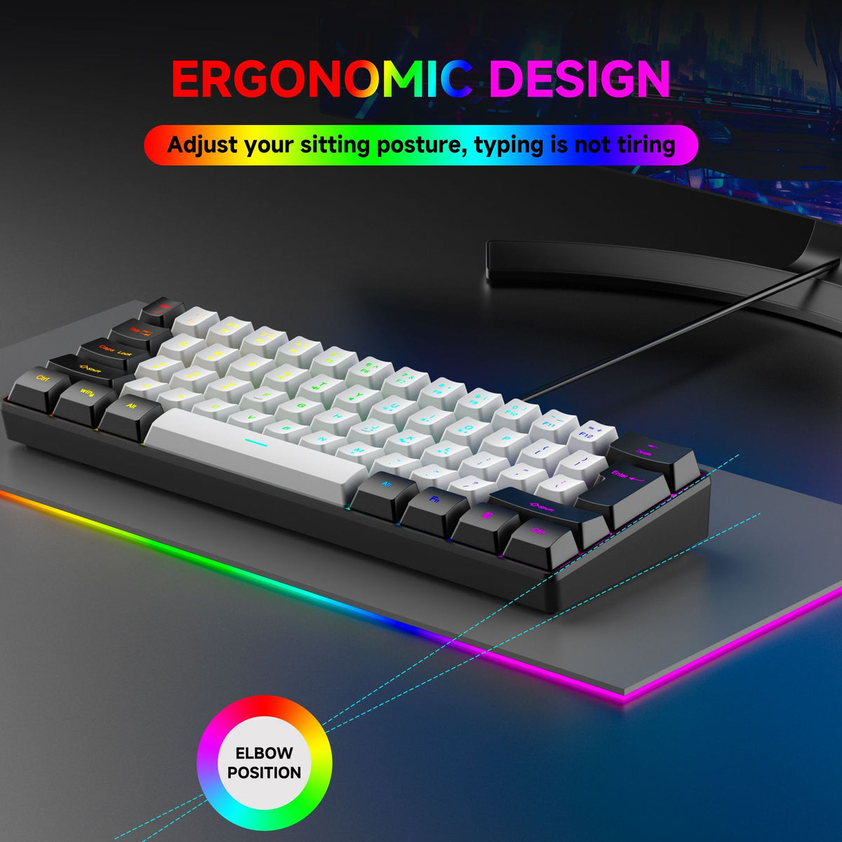 61-Key RGB Mini Wired Gaming Keyboard