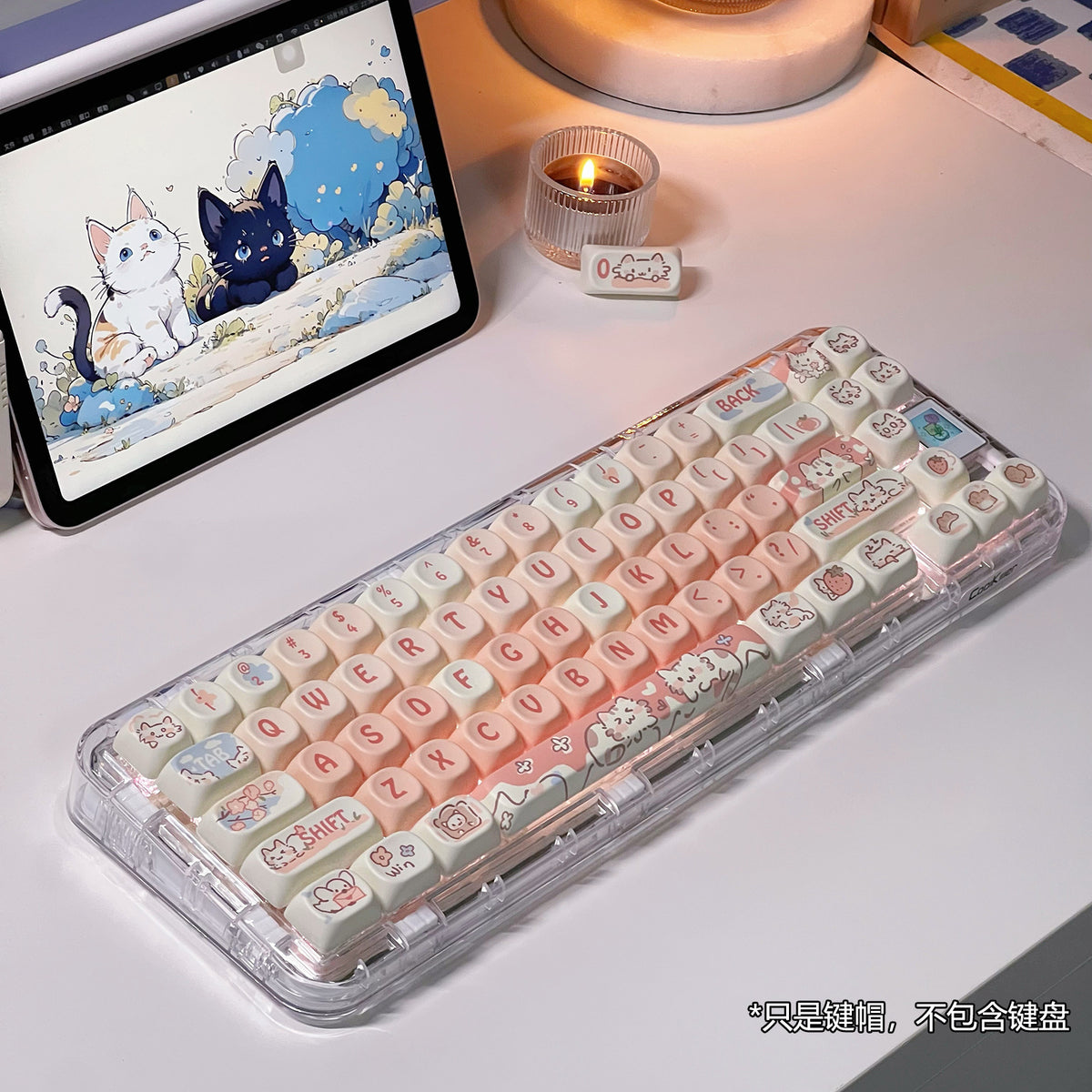 MOA Strawberry Kitten Keyboard Keycap Set
