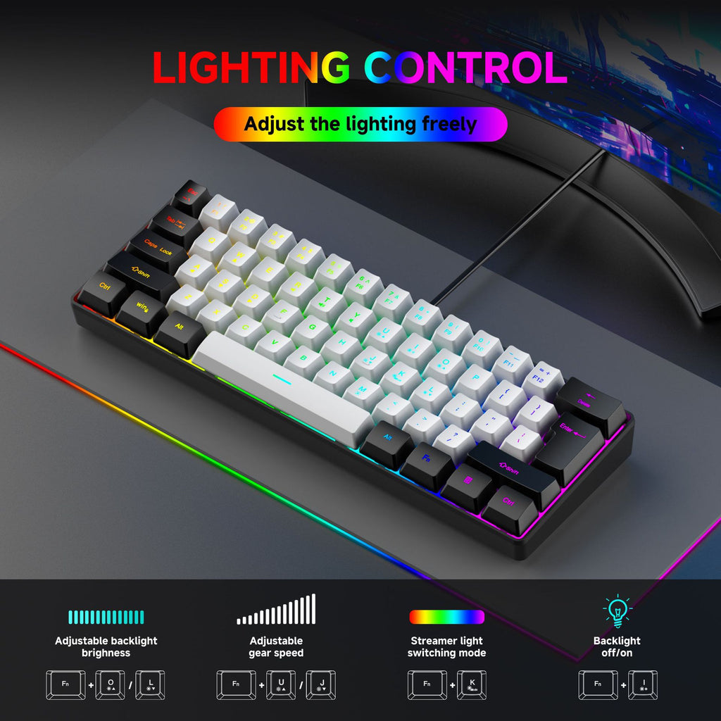 61-Key RGB Mini Wired Gaming Keyboard
