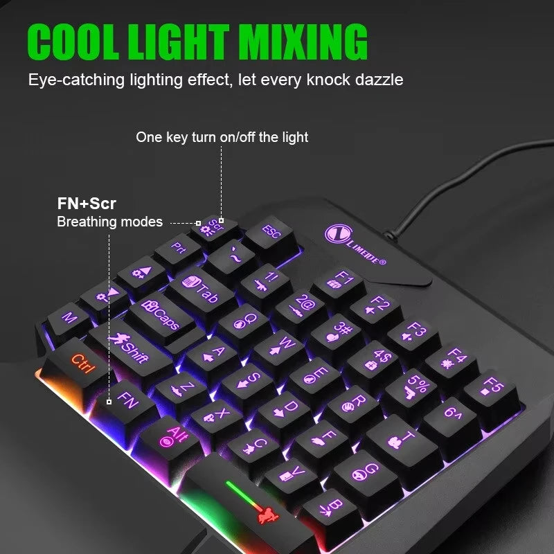 35-Key One-Handed Backlit Gaming Keyboard