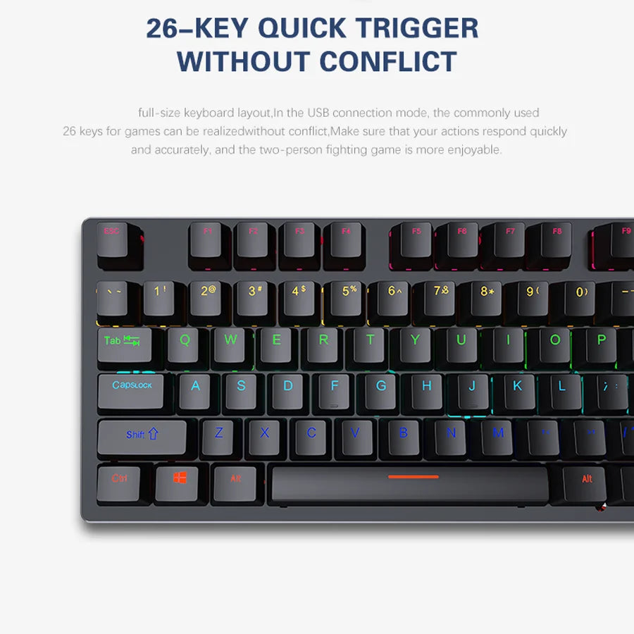 Compact RGB Mechanical Gaming Keyboard – Wired