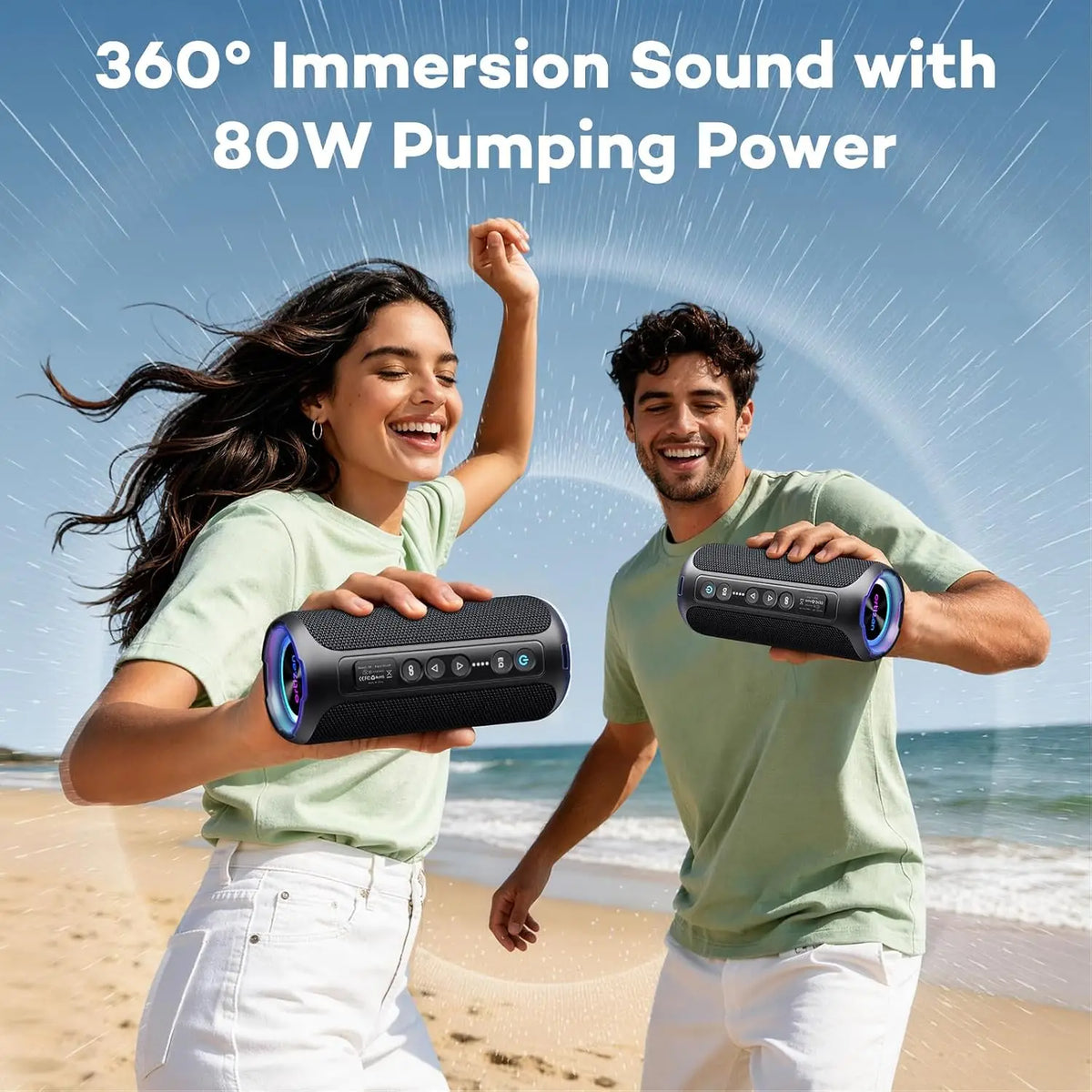 Ortizan 40W RGB Waterproof Bluetooth Speaker