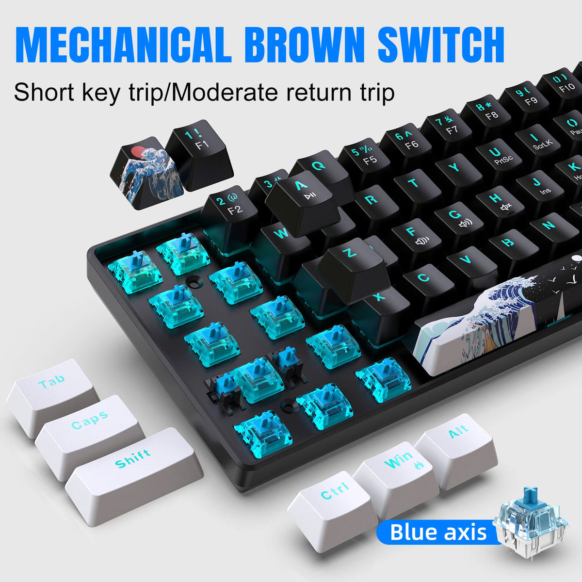 60% Compact Mechanical Gaming Keyboard – Blue Switch