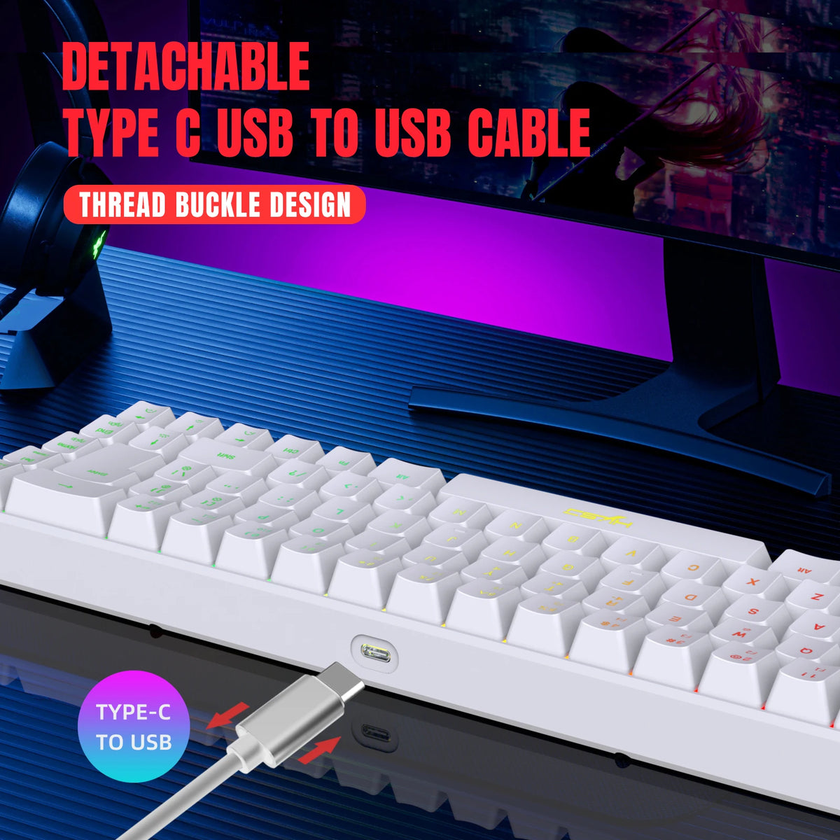 68-Key RGB Wired Gaming Keyboard