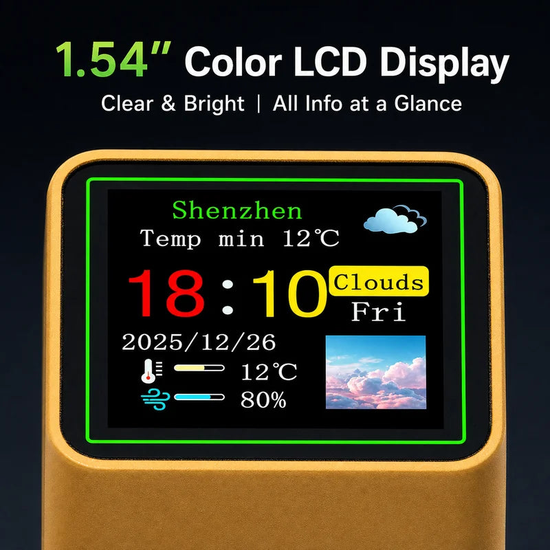 Smart Wi-Fi Desk Clock & Weather Station
