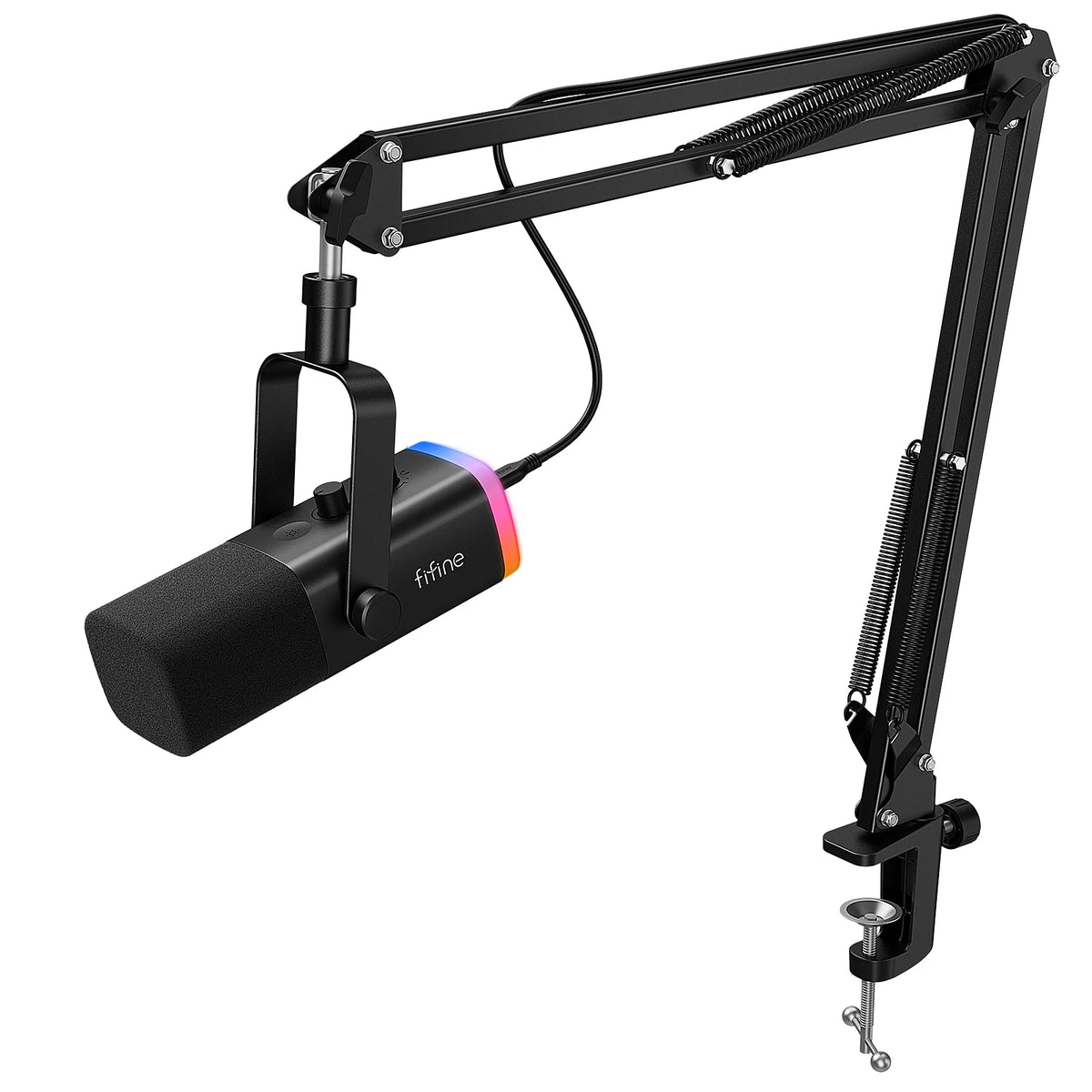 FIFINE AM8T RGB USB/XLR Microphone Kit with Boom Arm