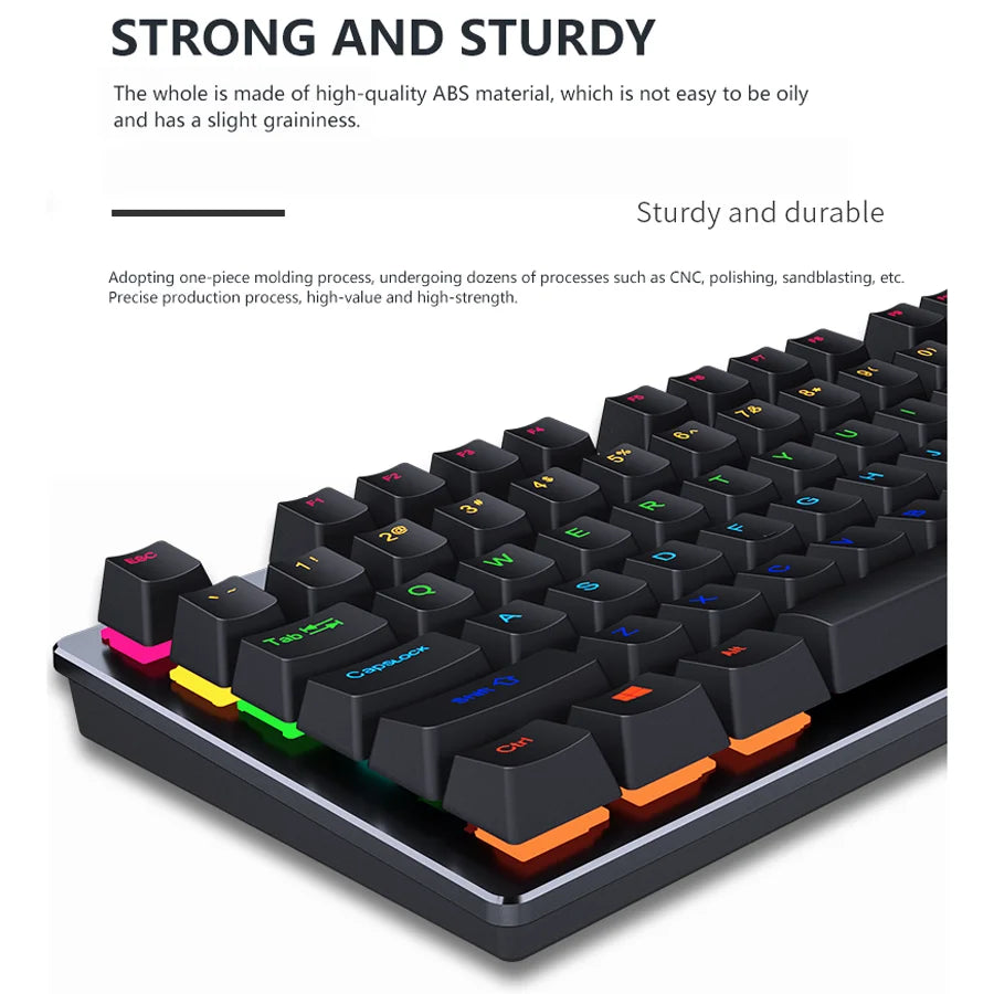 Compact RGB Mechanical Gaming Keyboard – Wired
