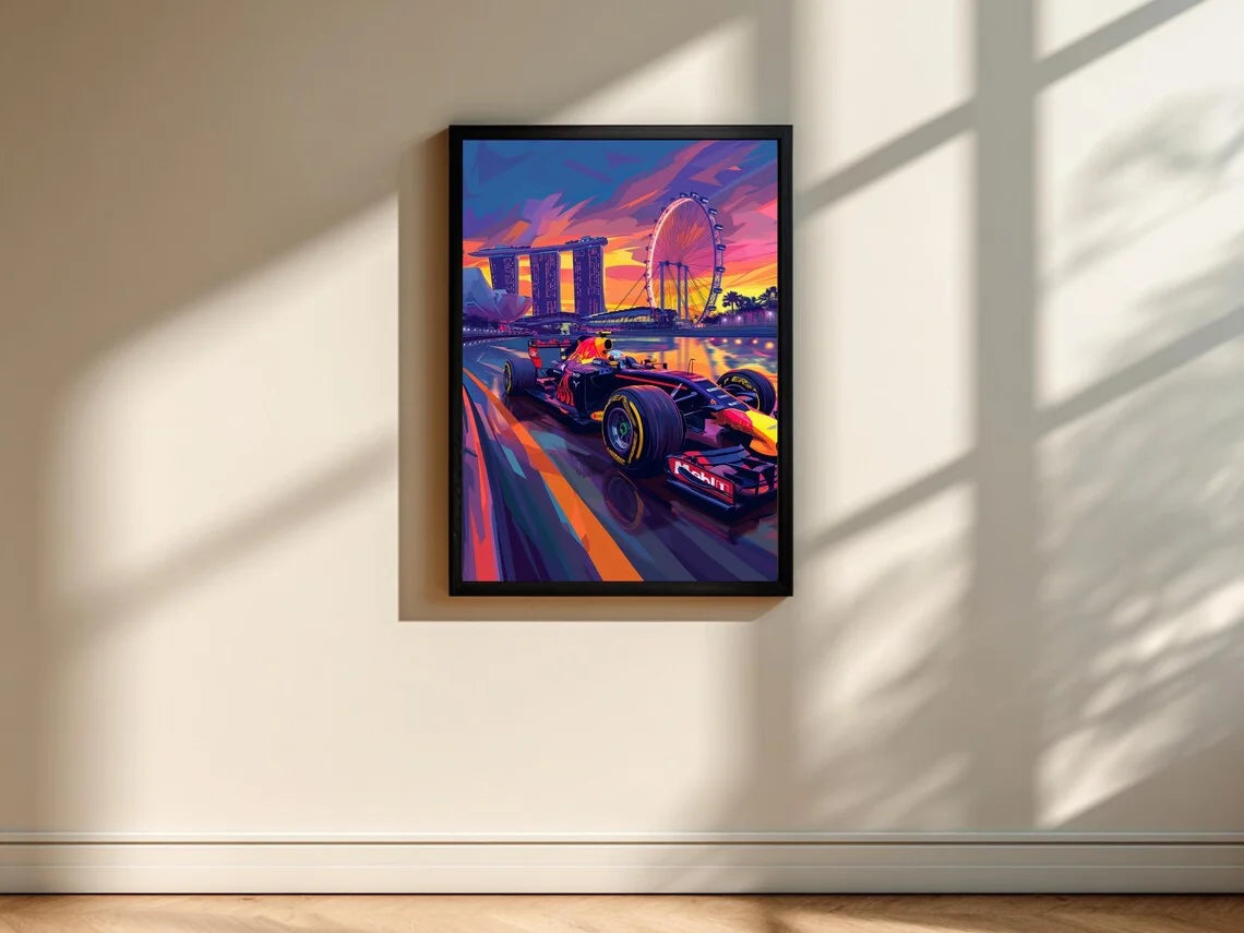 Singapore Night Race Wall Art Print