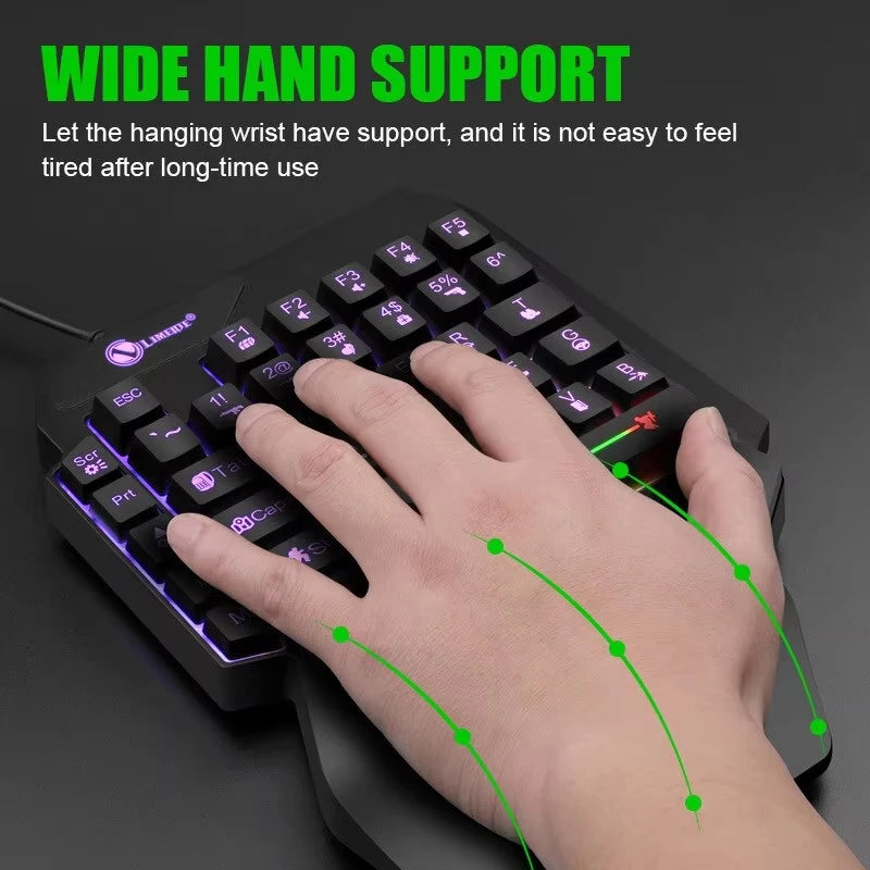 35-Key One-Handed Backlit Gaming Keyboard