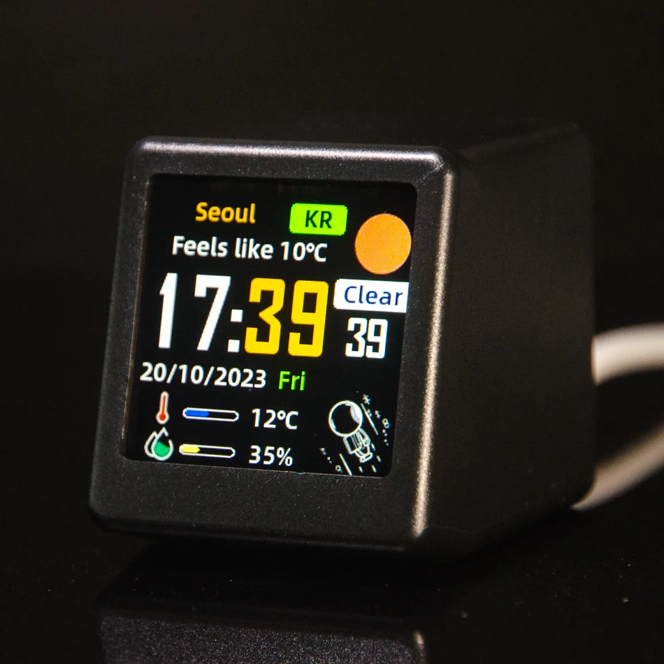 GEEKMAGIC Mini Smart Desk Display – Wi-Fi Clock, Weather & GIF Screen