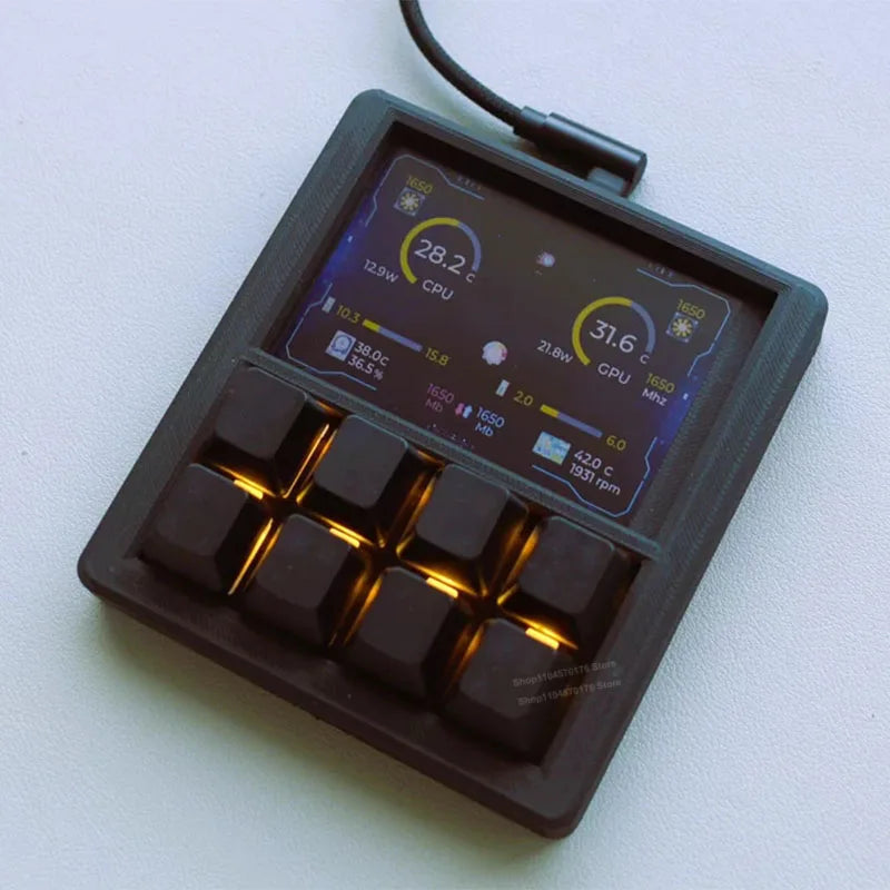 3.5″ LCD Programmable 8-Key Macro Pad