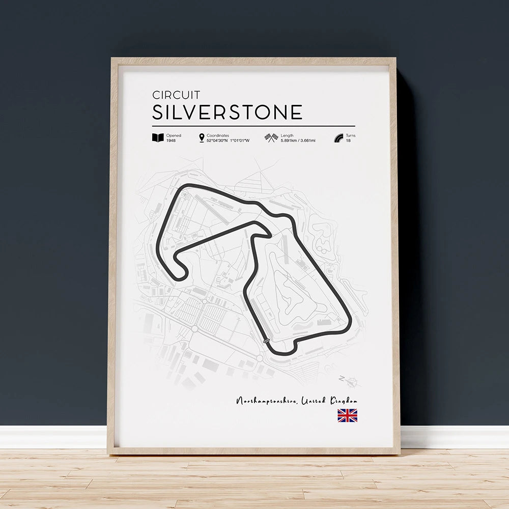 Grand Prix Circuit Poster Collection – Silverstone, Monaco & Monza