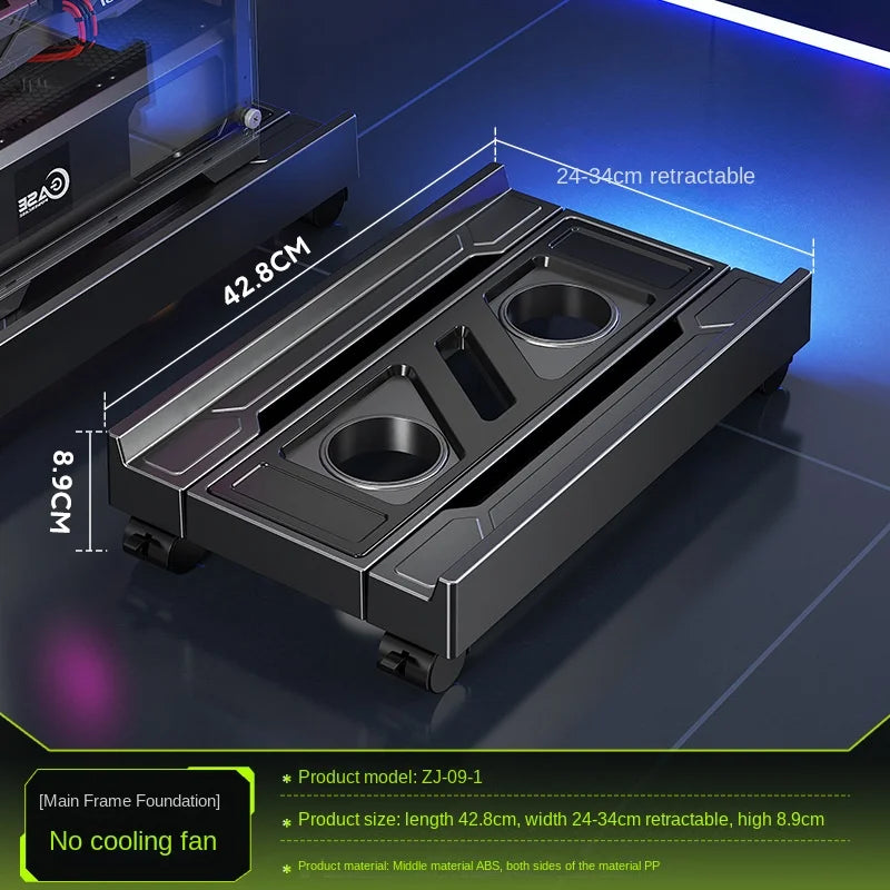BEISHI Adjustable RGB PC Tower Stand with Cooling Fan Option