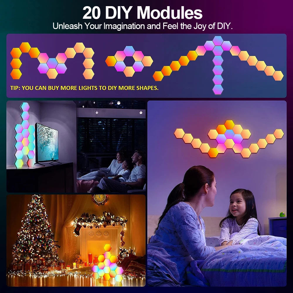 Smart RGB Hexagonal Wall Light Panels