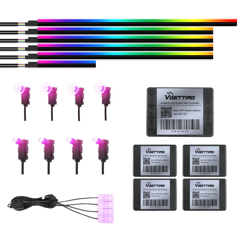 64-Colour RGB Car Ambient Lighting Kit