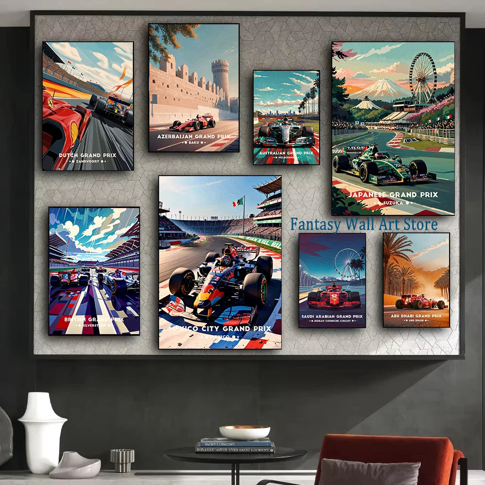 Iconic Racing Car Wall Art Collection