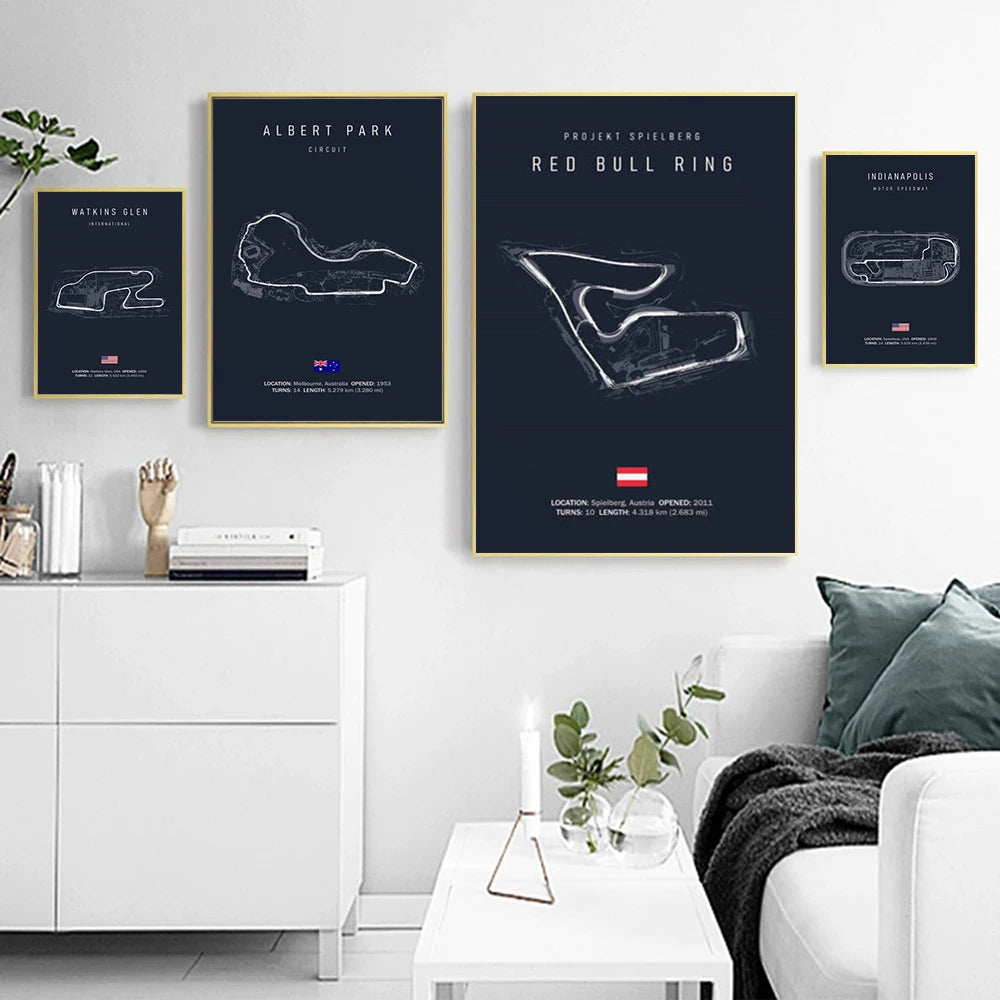 Grand Prix Circuit Map Wall Art Collection