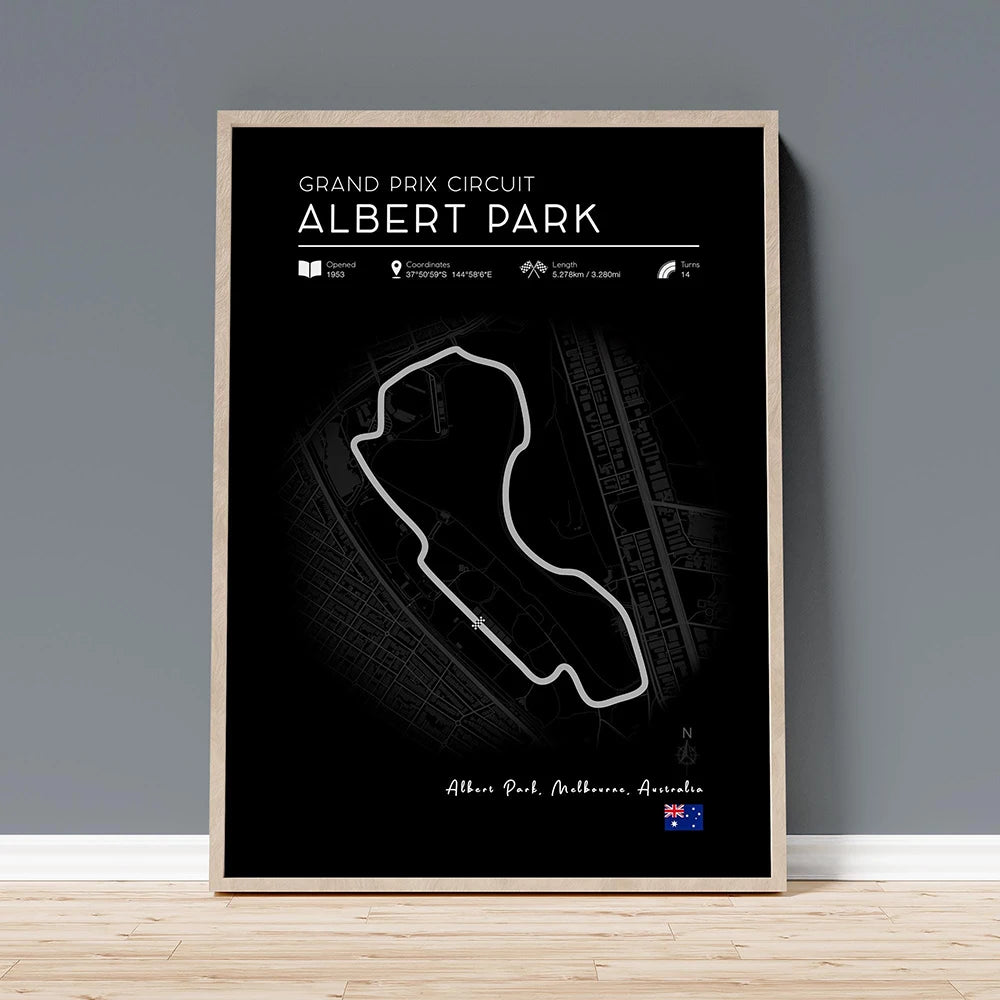 Grand Prix Circuit Poster Collection – Silverstone, Monaco & Monza