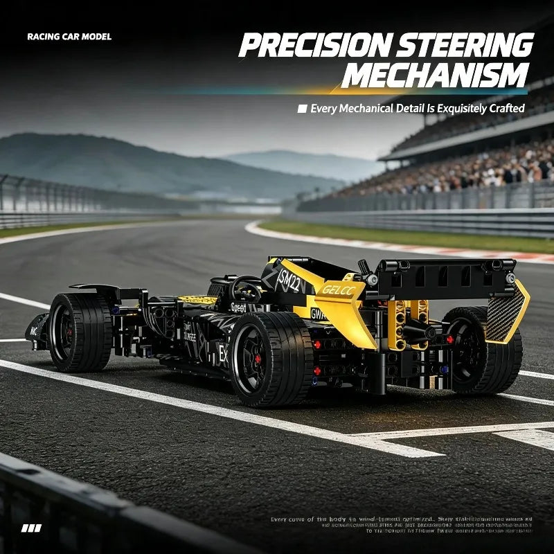 Black & Gold 1:10 Racing Car Building Block Set