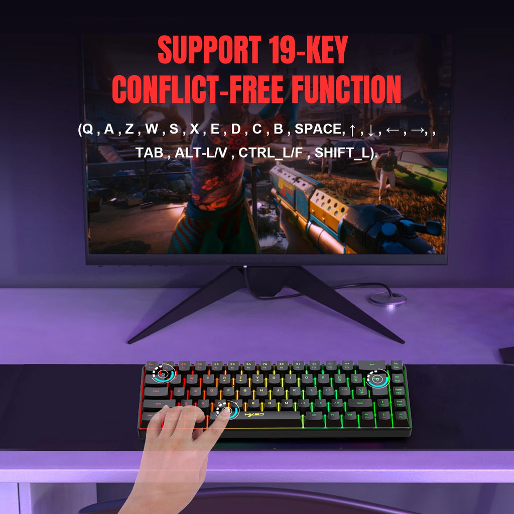 68-Key RGB Wired Gaming Keyboard