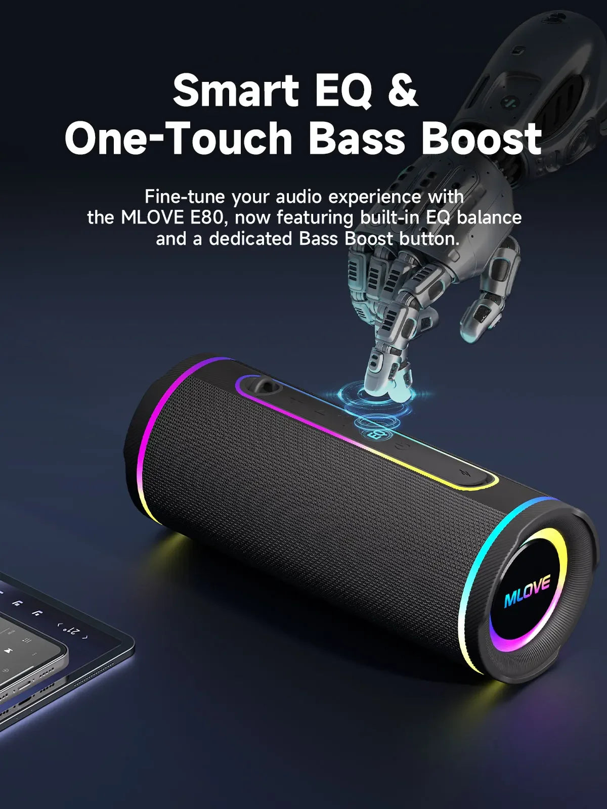 MLOVE E80 RGB Waterproof Bluetooth Speaker