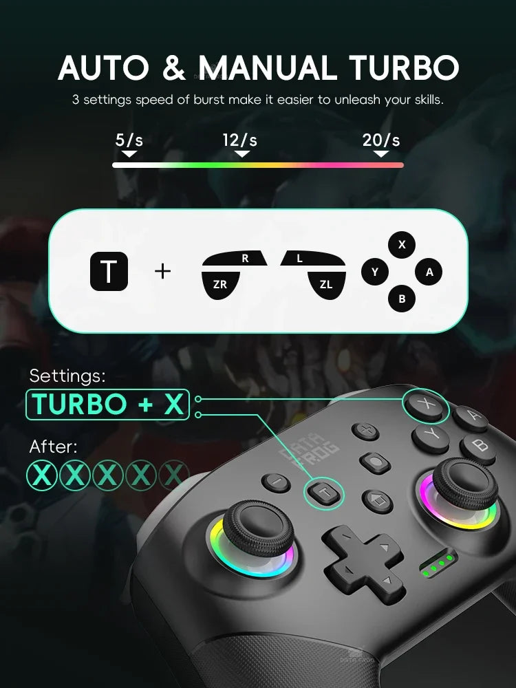 DATA FROG RGB Wireless Controller for Switch & PC