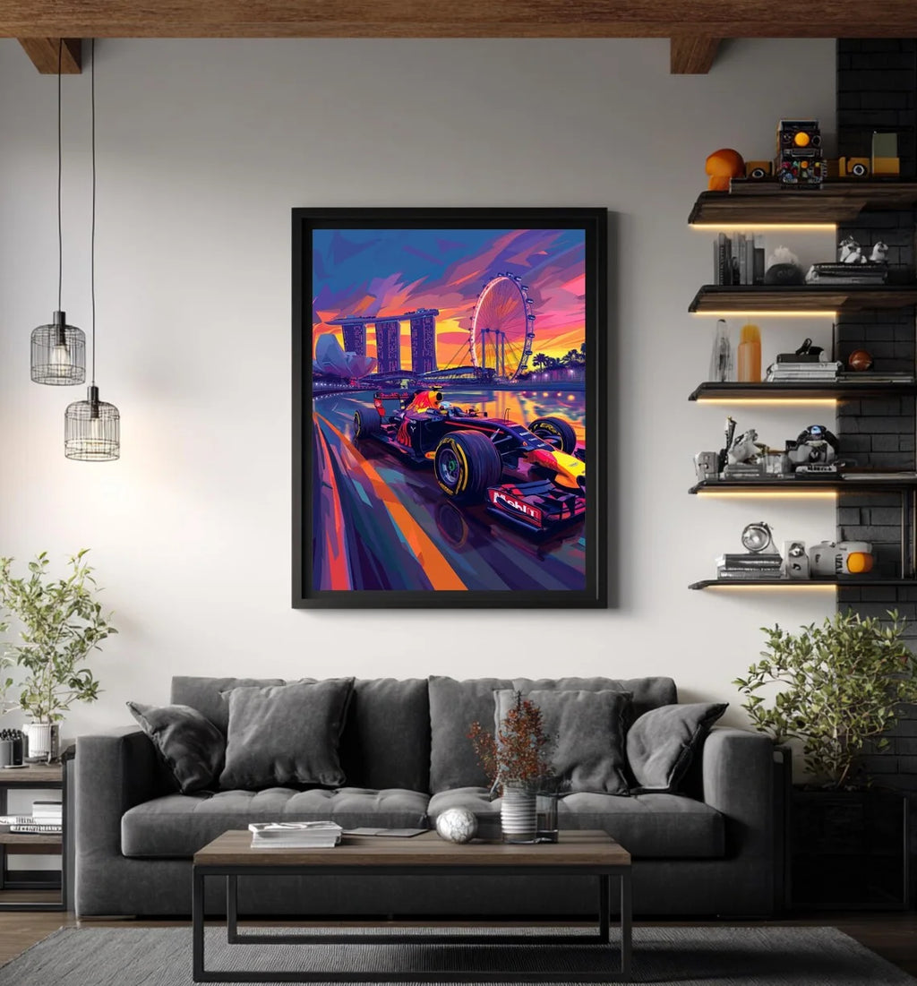 Singapore Night Race Wall Art Print