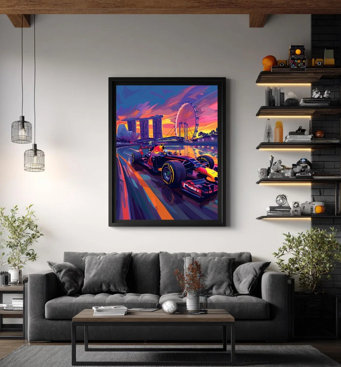 Singapore Night Race Wall Art Print