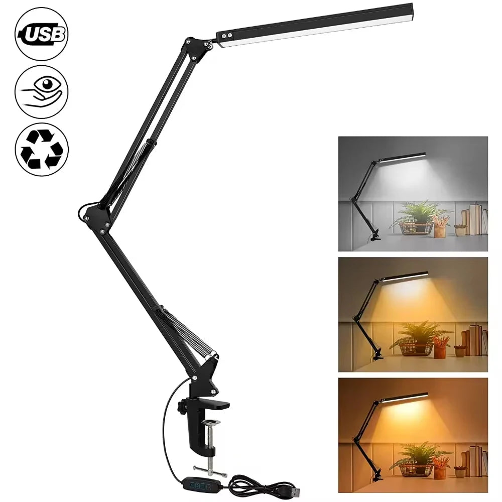 Adjustable LED Desk Lamp with Rocker Arm