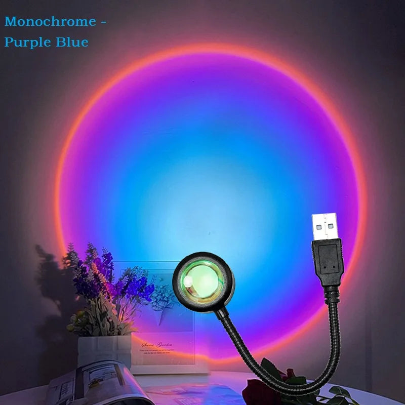 USB Sunset & Rainbow Projection Lamp