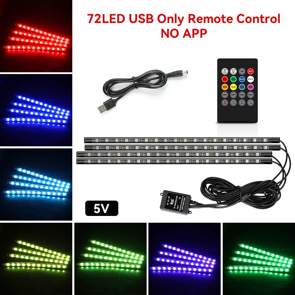 RGB Car Interior Ambient Light Kit