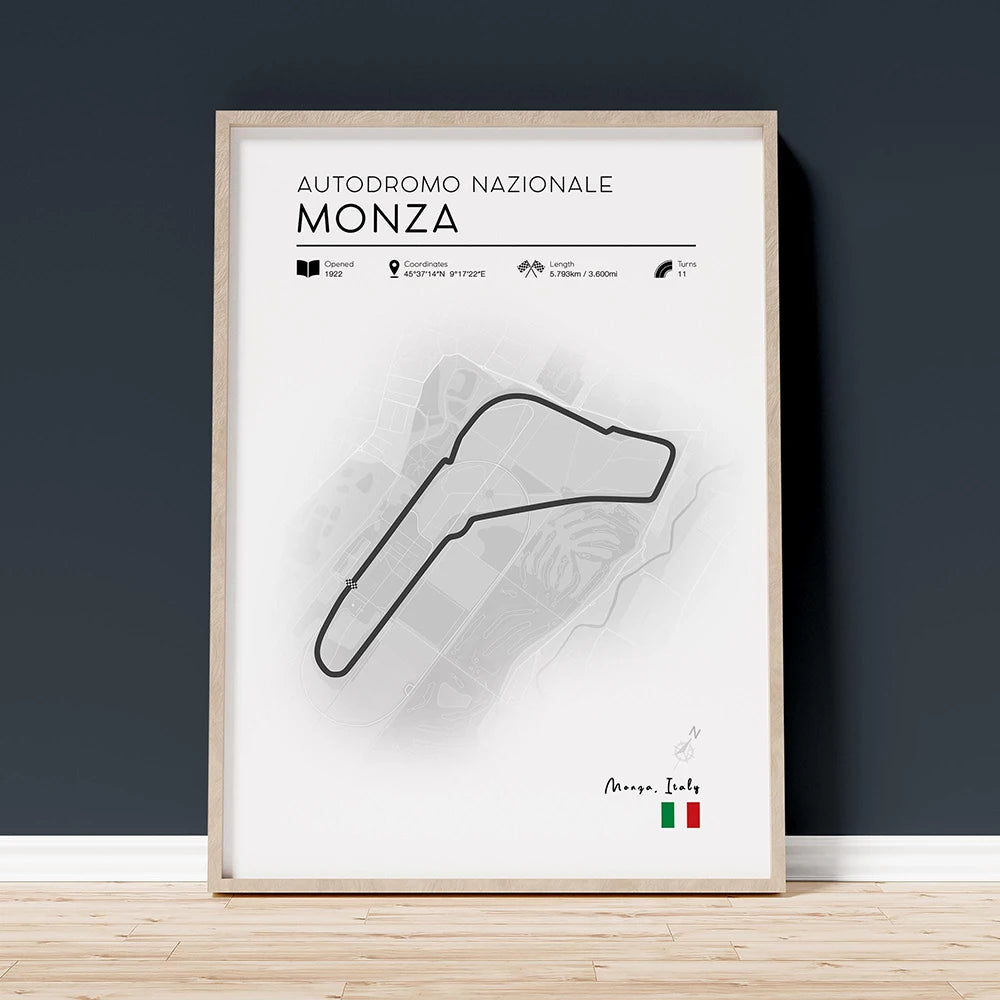 Grand Prix Circuit Poster Collection – Silverstone, Monaco & Monza
