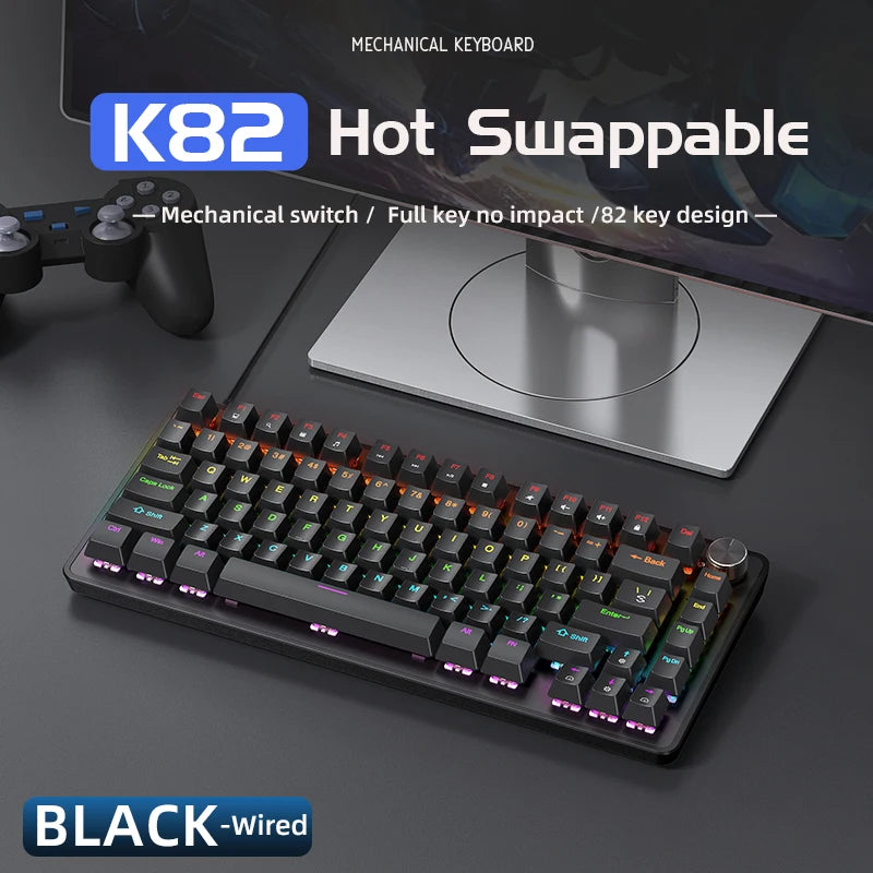 75% Hot-Swap Mechanical Gaming Keyboard with Media Knob