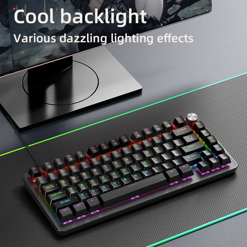 75% Hot-Swap Mechanical Gaming Keyboard with Media Knob