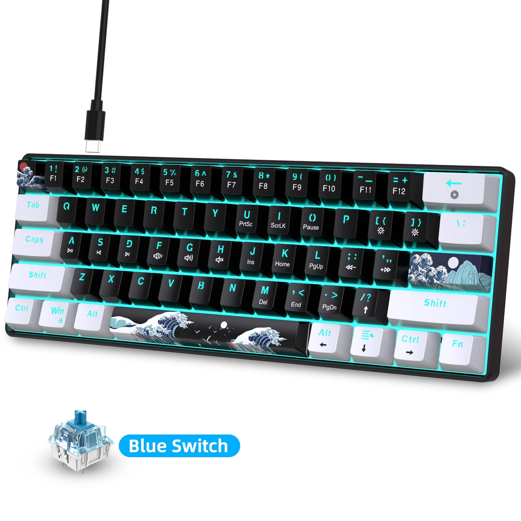 60% Compact Mechanical Gaming Keyboard – Blue Switch