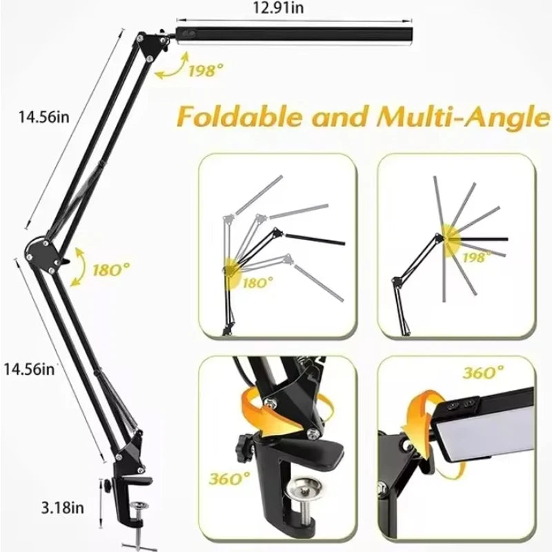 Adjustable LED Desk Lamp with Rocker Arm