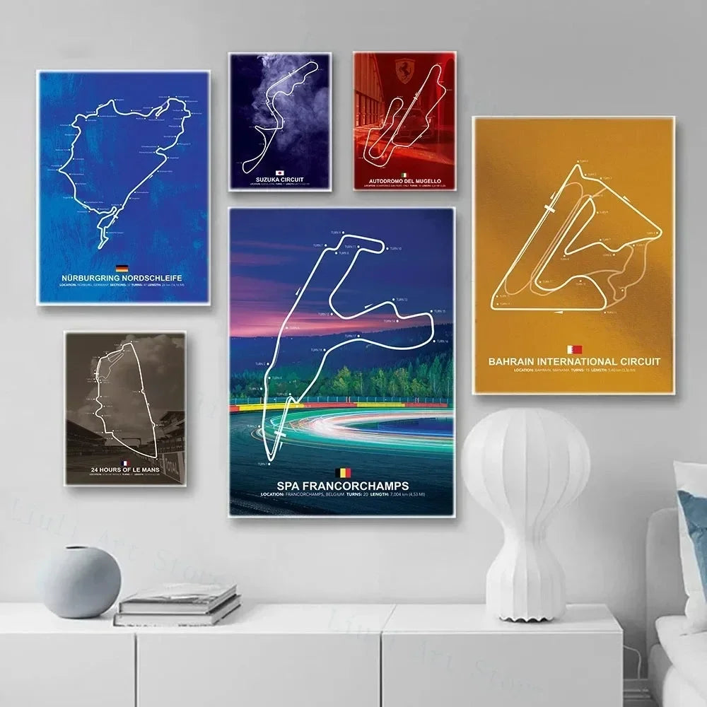 Grand Prix Circuit Canvas Poster Collection