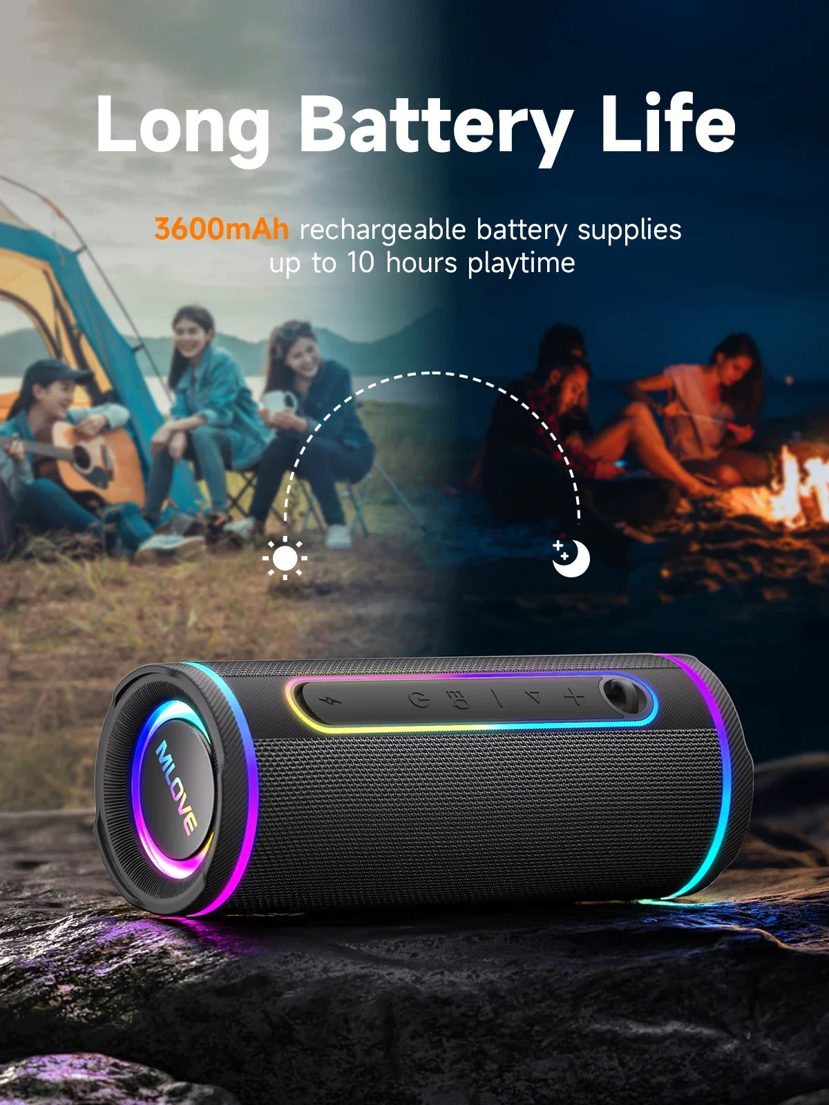 MLOVE E80 RGB Waterproof Bluetooth Speaker