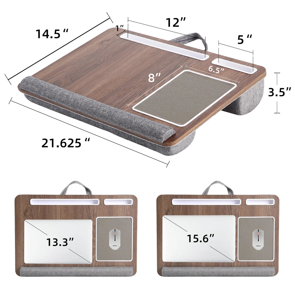 Portable Laptop Lap Desk with Built-In Mouse Pad