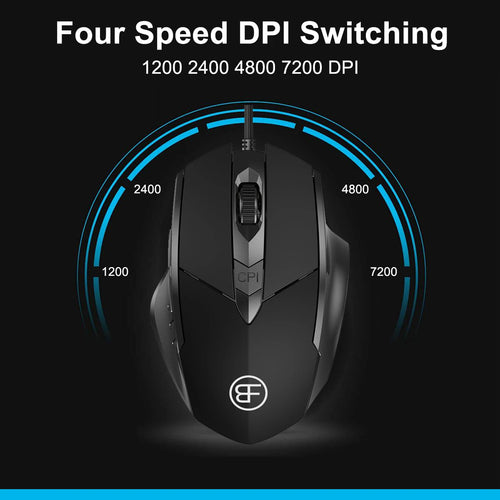 7200 DPI RGB 6-Button Wired Gaming Mouse