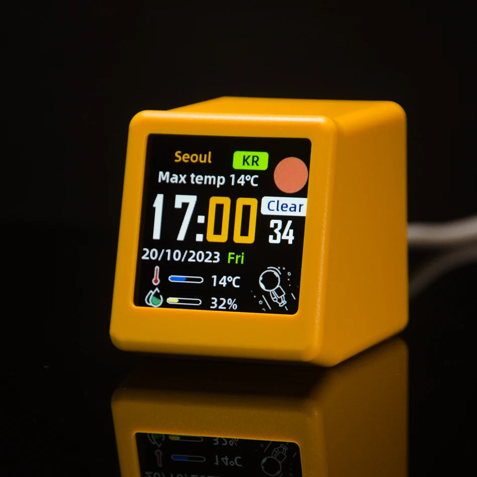 GEEKMAGIC Mini Smart Desk Display – Wi-Fi Clock, Weather & GIF Screen