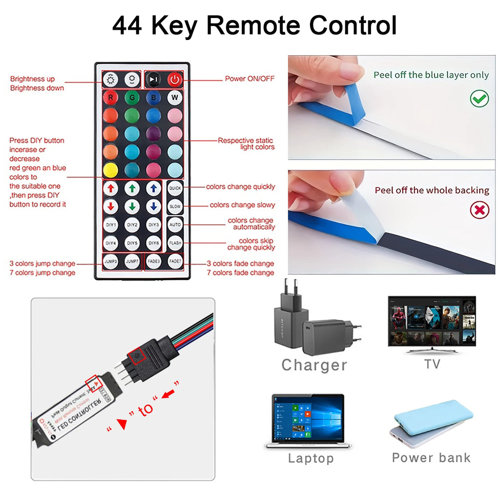 RGB LED Strip Light with Remote Control