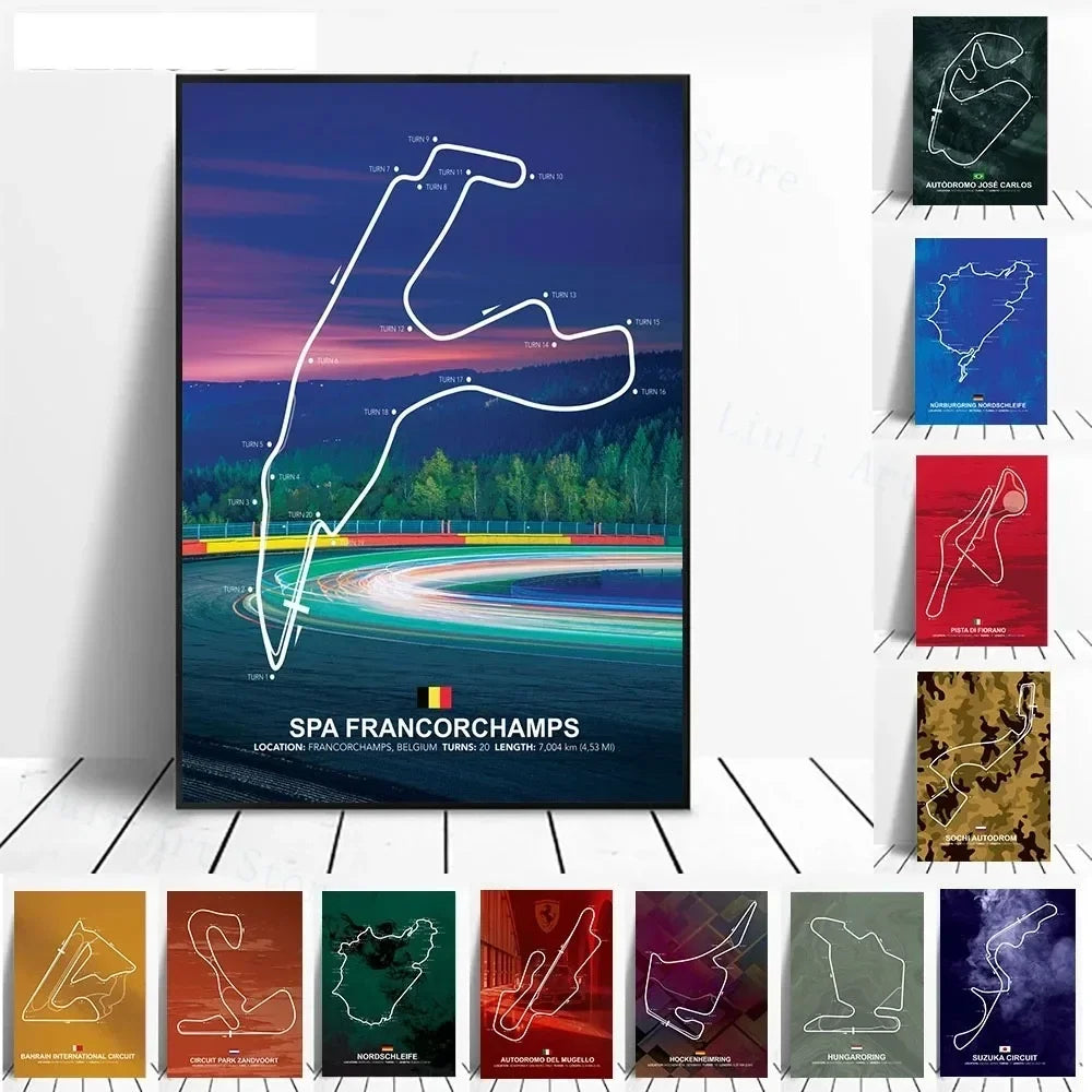 Grand Prix Circuit Canvas Poster Collection