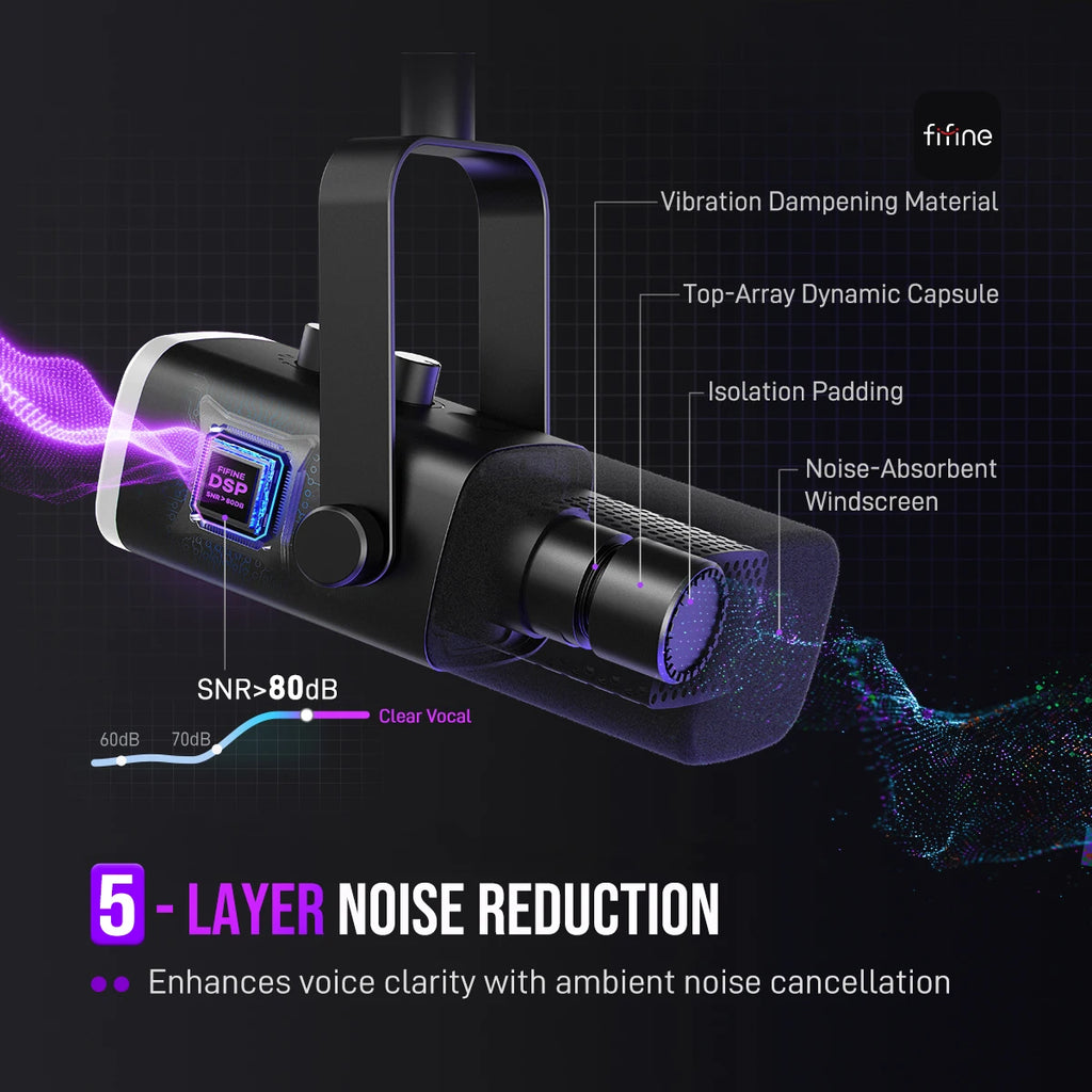 FIFINE AM8 RGB USB/XLR Dynamic Gaming Microphone