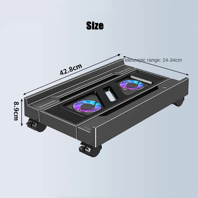 BEISHI Adjustable RGB PC Tower Stand with Cooling Fan Option